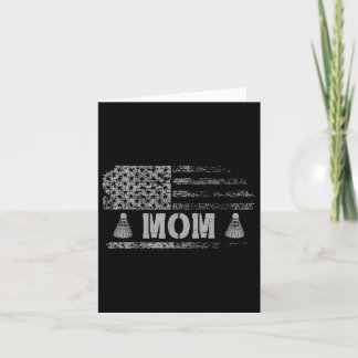 Tarjeta Badminton Mom Estadounidense Bandera Equipo Badmin