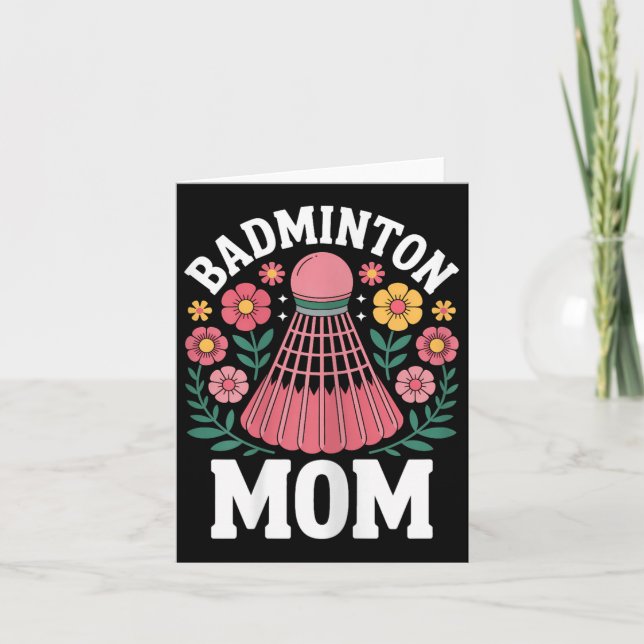 Tarjeta Badminton Mom Shuttle Funny Badminton (Anverso)