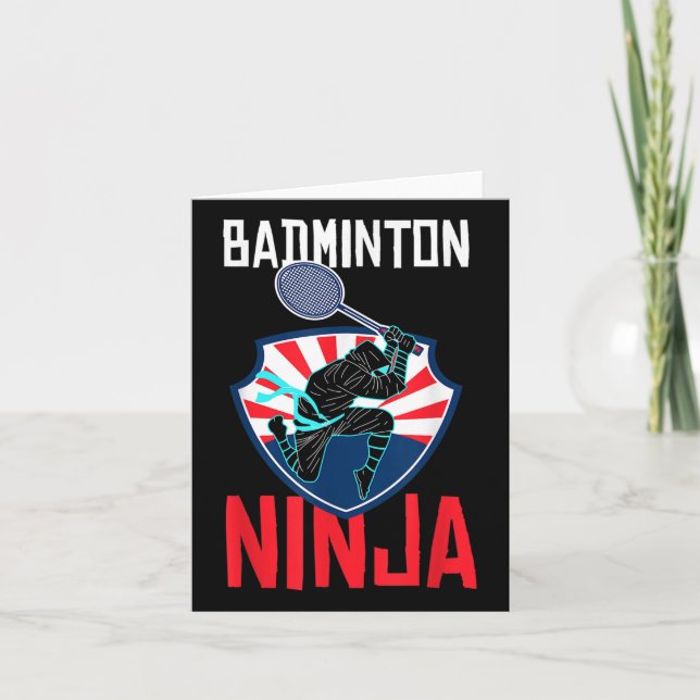 Tarjeta Badminton Ninja Shirt Funny Badminton Player Badmi (Anverso)