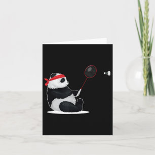 Tarjeta Badminton Panda Funny Sweet Sport Shuttle An