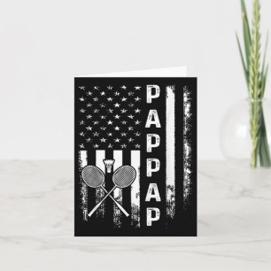 Tarjeta Badminton Pappap Bandera Americana Vintage Navidad