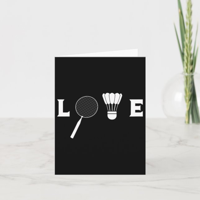 Tarjeta Badminton Player Racket Shuttle Funny Badmi (Anverso)