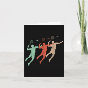 Tarjeta Badminton Player Retro Smash Shuttle