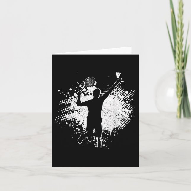 Tarjeta Badminton Player Vintage (Anverso)