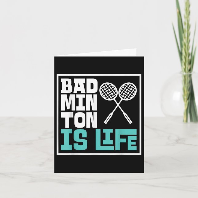 Tarjeta Badminton Racket - Funny Badminton Player (Anverso)