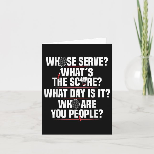 Tarjeta Badminton Racket Service Shuttle Player Badminton  (Anverso)