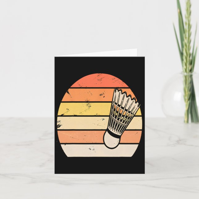 Tarjeta Badminton Retro Sunset (Anverso)