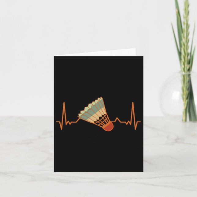 Tarjeta Badminton Shuttle Court Game Sport Heartbeat Badmi (Anverso)
