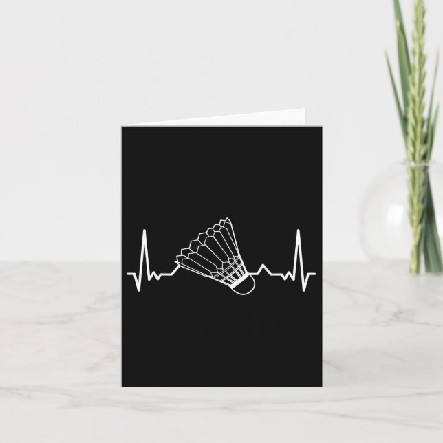 Tarjeta Badminton Shuttle Court Game Sport Heartbeat Badmi (Anverso)