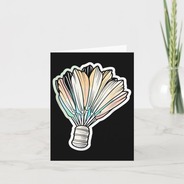 Tarjeta Badminton Shuttle Drawing Badmintonist (Anverso)