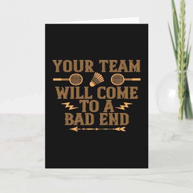 Tarjeta Bádminton - Tu equipo perderá (Anverso)