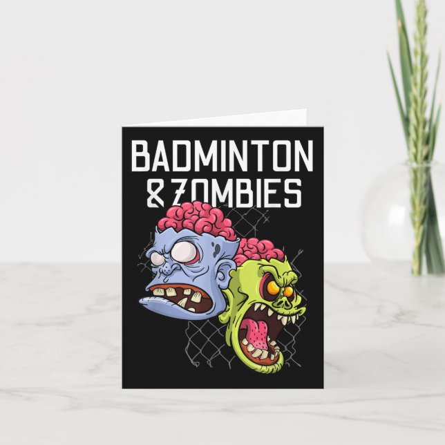 Tarjeta Badminton Zombies Curioso juego deportivo lanzader (Anverso)