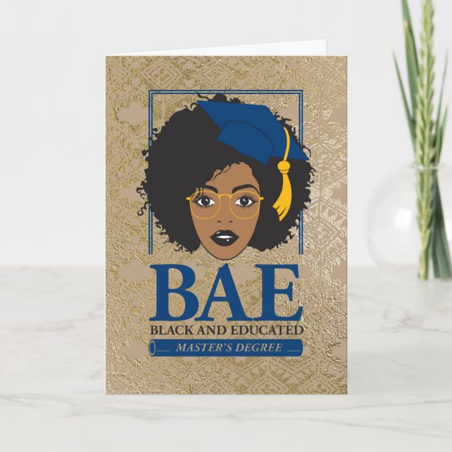 Tarjeta BAE - Graduación de Maestría en Negro y Educado (Anverso)