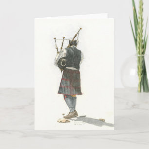 Tarjeta Bagpiper en la playa