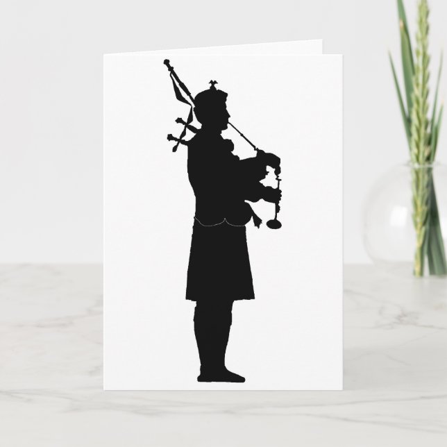 Tarjeta Bagpiper Silhouette (Anverso)