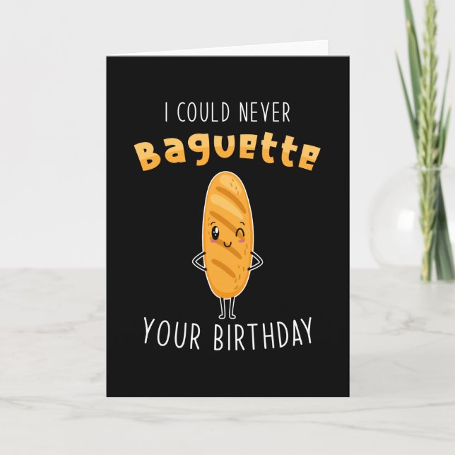 Tarjeta Baguette Word Juego Cumpleaños (Anverso)