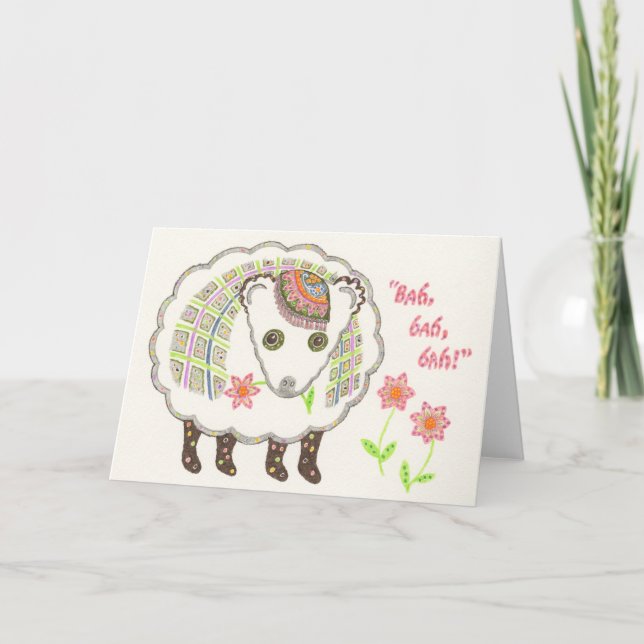 Tarjeta Bah bah bah notecard (Anverso)