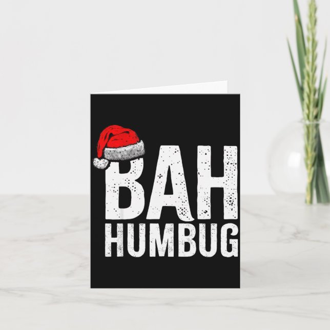 Tarjeta Bah Humbug. Funny Sarcastic Anti Christmas Holiday (Anverso)