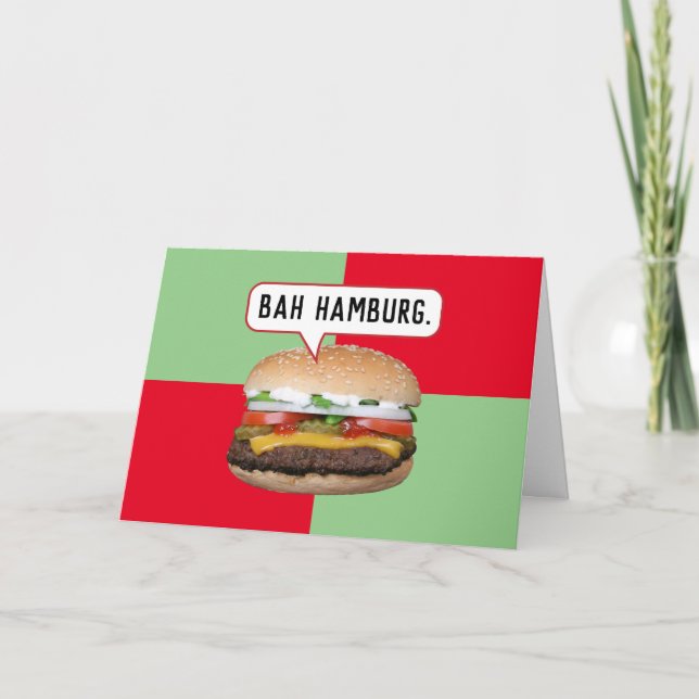 Tarjeta Bah Humbug Hamburger Funny Navidades (Anverso)