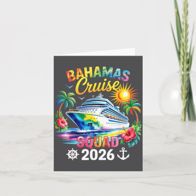 Tarjeta Bahamas Vacation 2026 Squad Family Friends Matchin (Anverso)