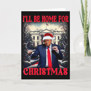 Tarjeta Bailando Divertido Humorístico Trump Estaré en Cas