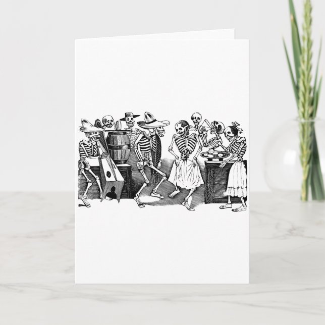 Tarjeta "Bailando el Jarabe en el otro mundo " (Anverso)