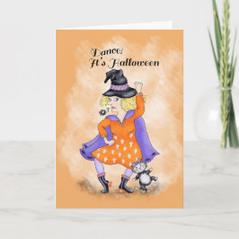 Tarjeta Bailando en Halloween