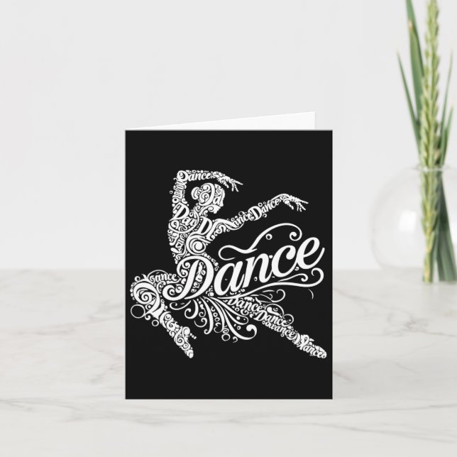 Tarjeta Bailando Wordart Dancers (Anverso)