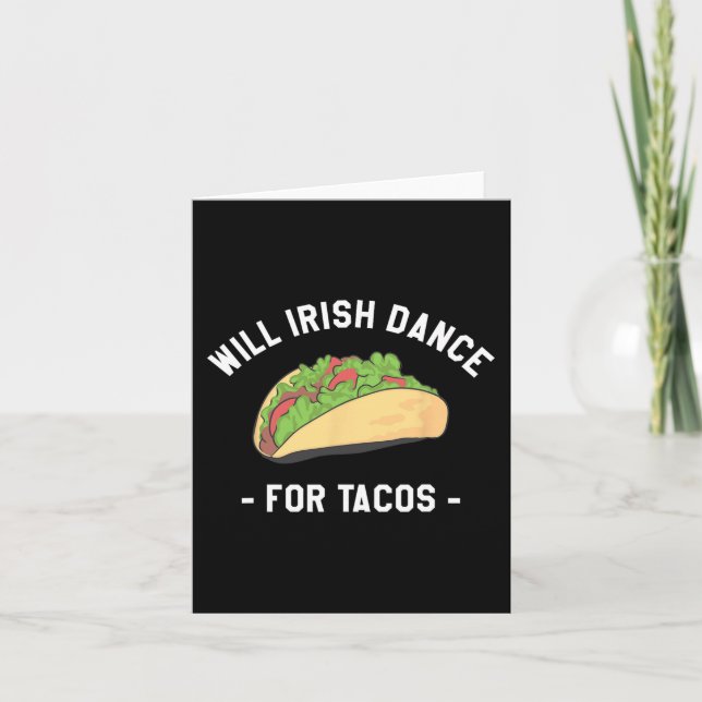 Tarjeta Bailará Irlandés Por Tacos Día De San Patricio Tré (Anverso)