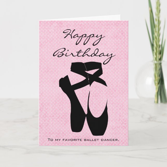 Tarjeta Bailarín de ballet feliz cumpleaños (Anverso)