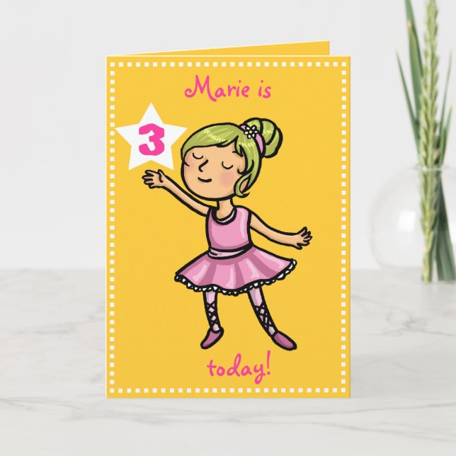 Tarjeta Bailarín de ballet Personalizado de edad personali (Anverso)