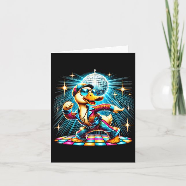 Tarjeta Bailarín de Disco de Pato Estético (Anverso)