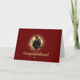 Tarjeta Bailarín de sombrero alto vintage Felicitaciones F