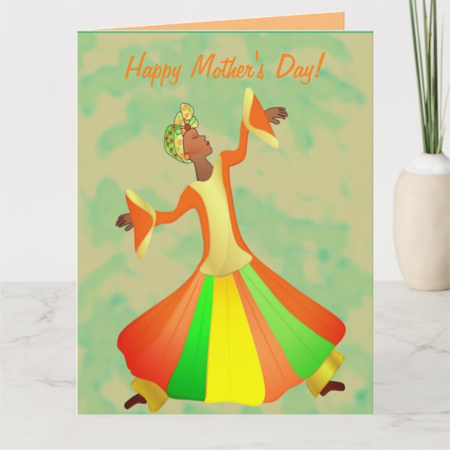 Tarjeta Bailarín Día de la Madre afroamericano (Anverso)