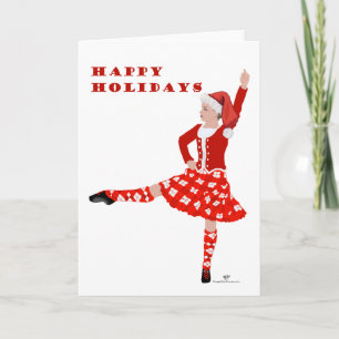 Tarjeta Bailarín escocés de las Tierras Altas en Navidad