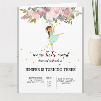 Tarjeta Bailarín | Fiesta de cumpleaños del Ballet Floral 