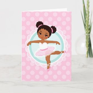 Tarjeta Bailarina afroamericana de ballet rosa