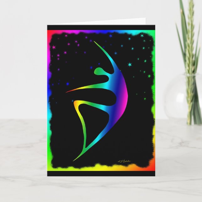 Tarjeta Bailarina arco iris 4 (Anverso)