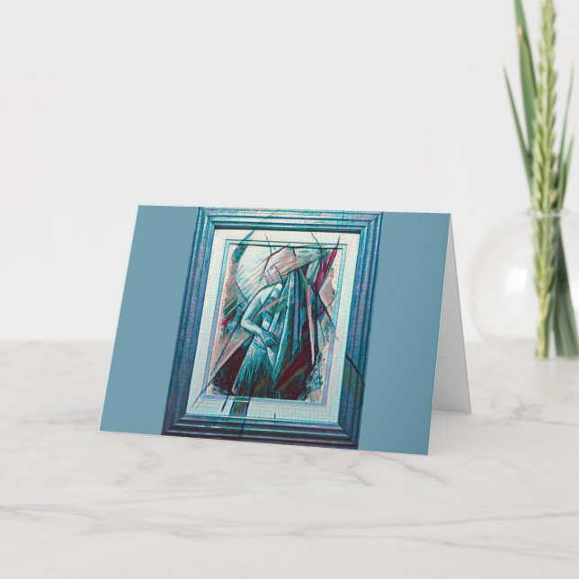 Tarjeta Bailarina Belly de arte decenal cubista (Anverso)