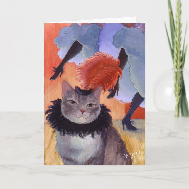 Tarjeta Bailarina de Cabaret Can-Can Gato (Anverso)