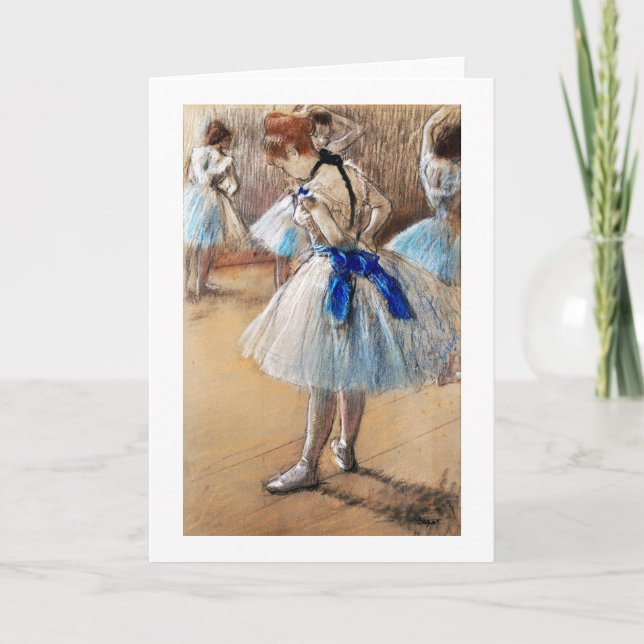 Tarjeta Bailarina de cinta azul, Edgar Degas (Anverso)