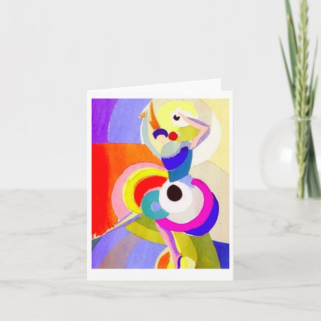 Tarjeta Bailarina de flamenco por Sonia Delaunay, 1916 (Anverso)