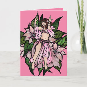 Tarjeta Bailarina de vientre rosa shimmy