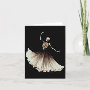 Tarjeta Bailarina Esqueleto Ballet Danza Halloween Mujeres