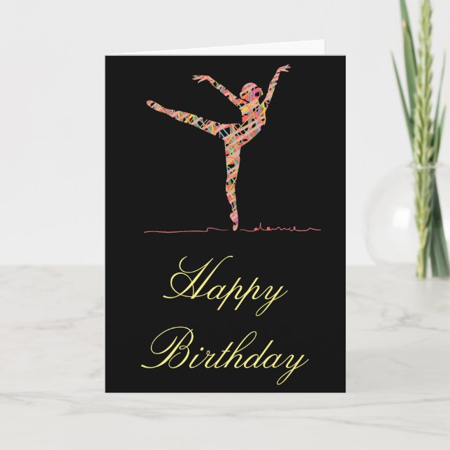 Tarjeta Bailarina moderna de cumpleaños (Anverso)