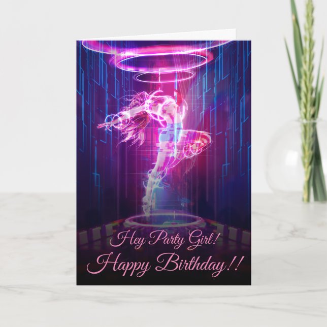 Tarjeta Bailarina Neon Night Club (Anverso)