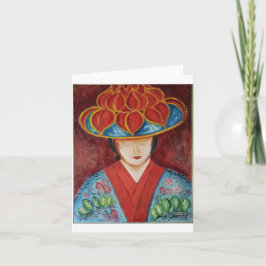 Tarjeta Bailarina tradicional okinawense (bailarina de Ino
