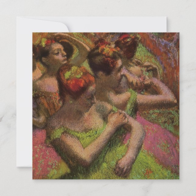 Tarjeta Bailarinas Ajustando sus Vestidos (Edgar Degas) (Anverso)