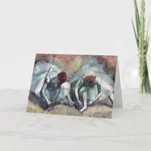 Tarjeta Bailarinas atándose los zapatos por Edgar Degas