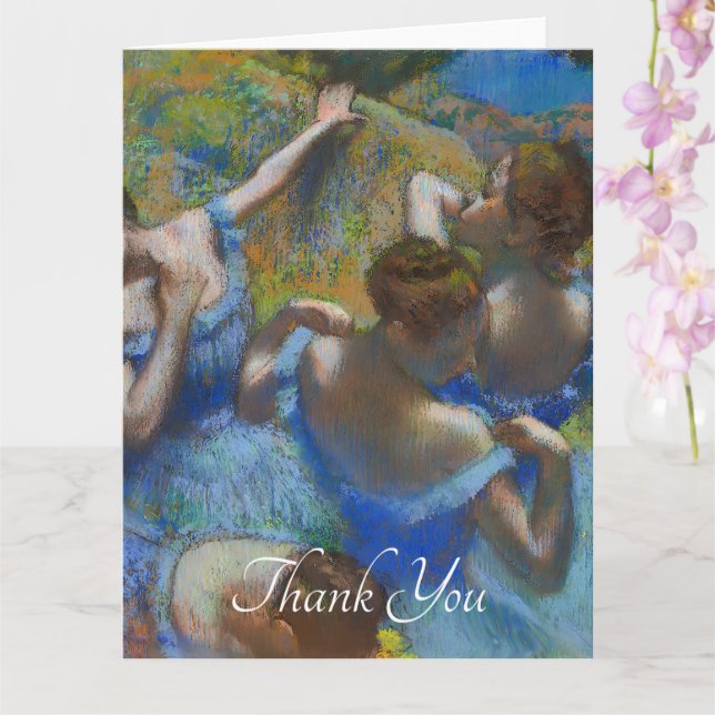 Tarjeta Bailarinas azules, arte degas (Orquídea)